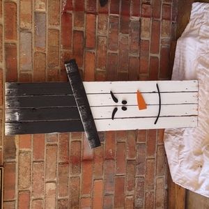 Reclaimed wood snowman